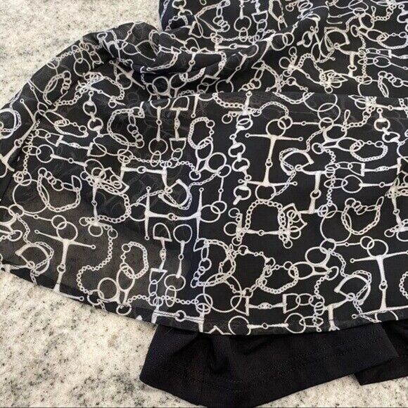 New York & Company Small Black & White Chain Link Spaghetti Strap Tank Top - Picture 5 of 8